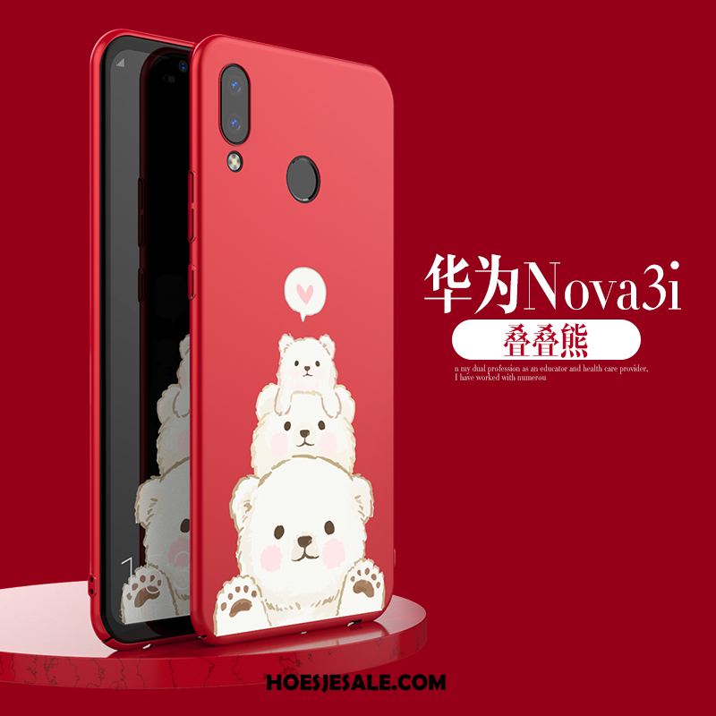 Huawei Nova 3i Hoesje Persoonlijk Hoes Rood Anti-fall Dun Korting