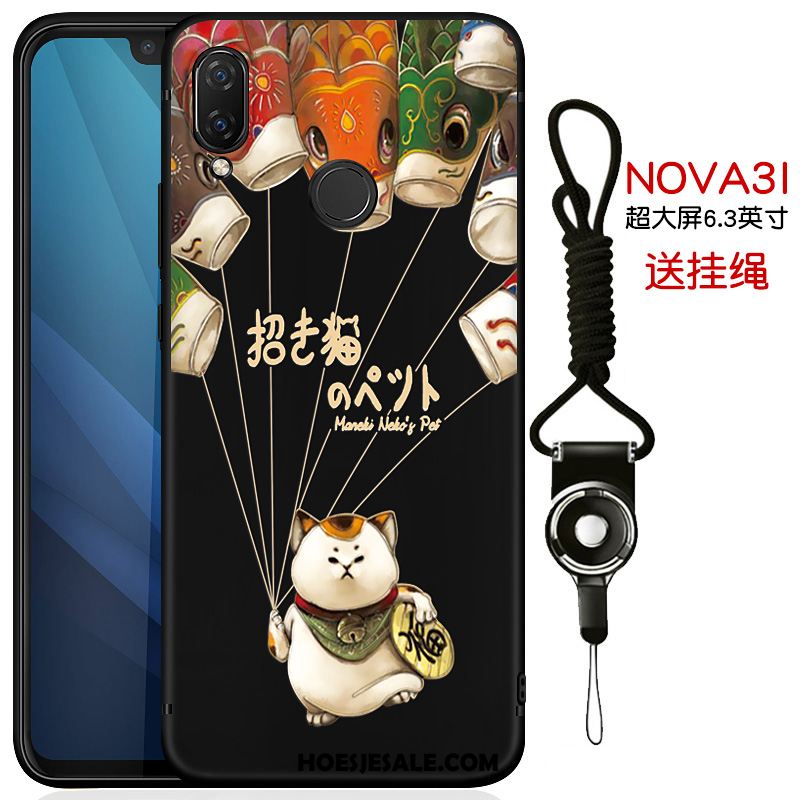 Huawei Nova 3i Hoesje Schrobben Scheppend Bescherming Zwart Mobiele Telefoon Sale