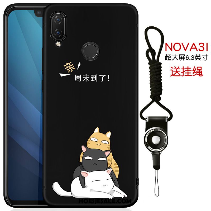 Huawei Nova 3i Hoesje Schrobben Scheppend Bescherming Zwart Mobiele Telefoon Sale