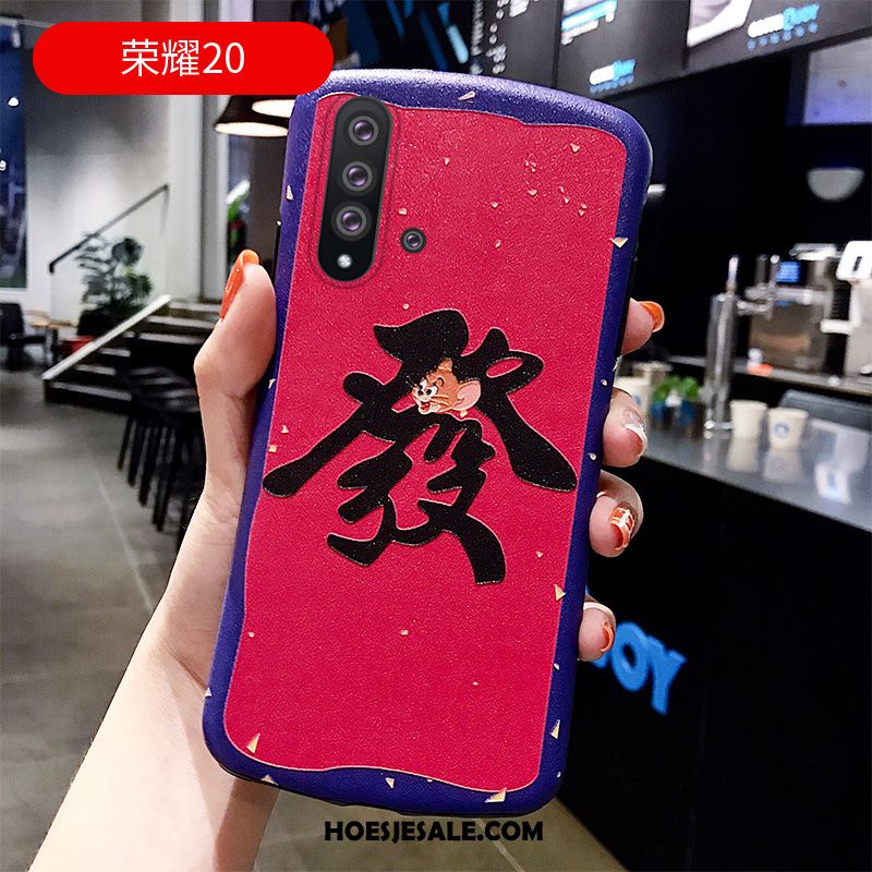 Huawei Nova 5t Hoesje Grote Siliconen Anti-fall Patroon Zijde Kopen