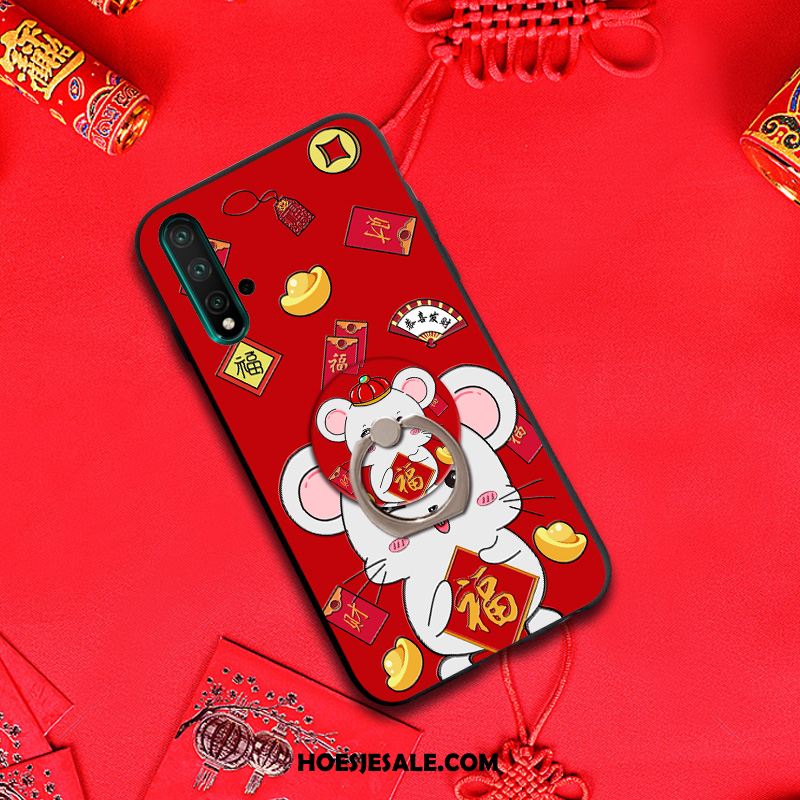 Huawei Nova 5t Hoesje Skärmskydd Rat Siliconen Zacht Anti-fall Goedkoop