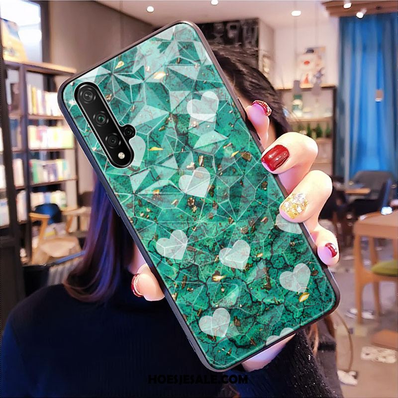 Huawei Nova 5t Hoesje Trendy Merk Hoes Zwart Patroon Ruit Sale