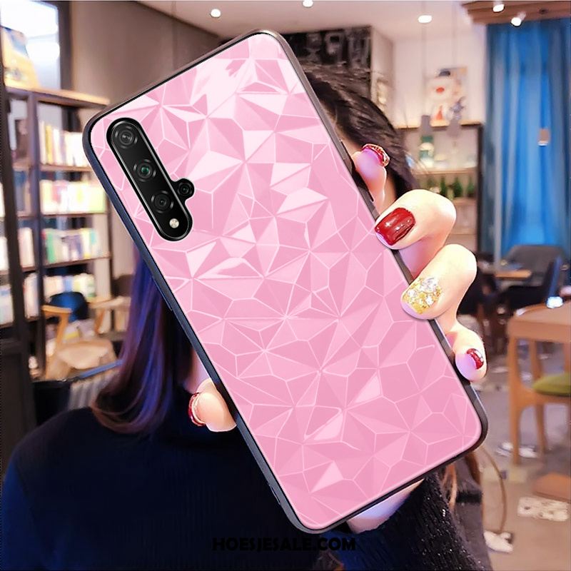 Huawei Nova 5t Hoesje Trendy Merk Hoes Zwart Patroon Ruit Sale