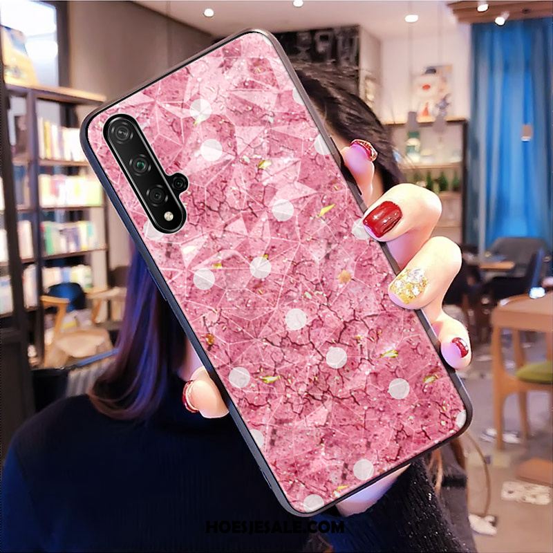 Huawei Nova 5t Hoesje Trendy Merk Hoes Zwart Patroon Ruit Sale