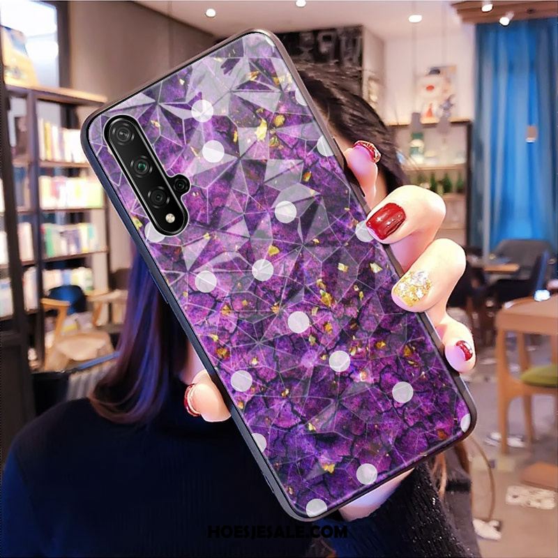 Huawei Nova 5t Hoesje Trendy Merk Hoes Zwart Patroon Ruit Sale