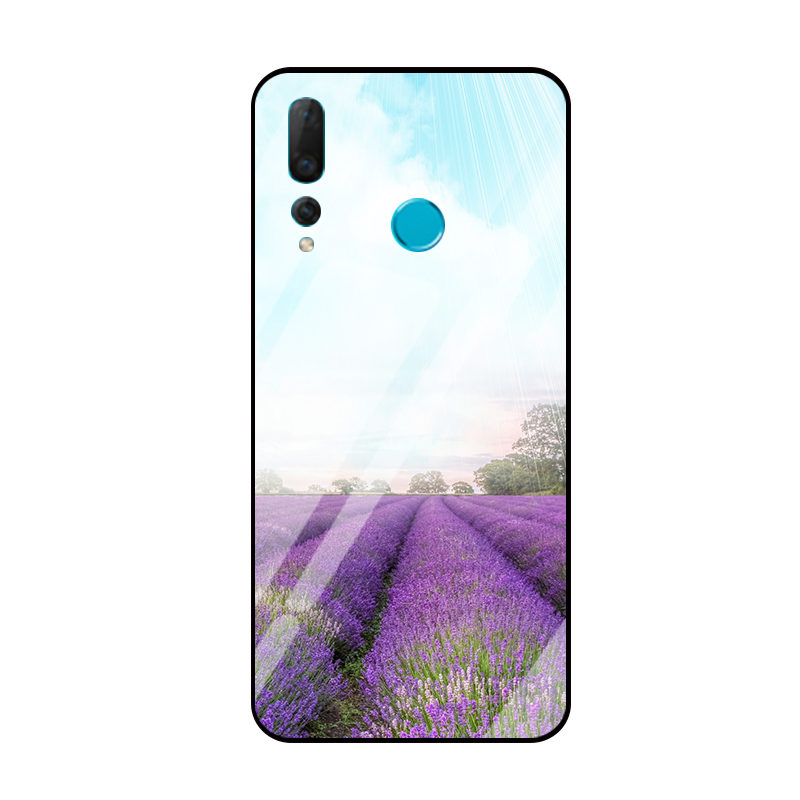 Huawei P Smart+ 2019 Hoesje Anti-fall Spiegel Landschap Purper Glas Online