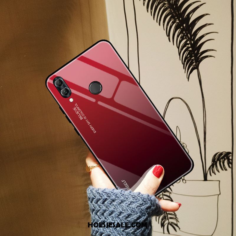 Huawei P Smart 2019 Hoesje Eenvoudige Gehard Glas Blauw Kleurverloop Anti-fall Kopen