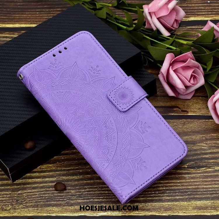 Huawei P Smart+ 2019 Hoesje Folio Leren Etui Bescherming Purper Hoes Online