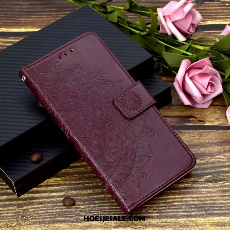 Huawei P Smart+ 2019 Hoesje Folio Leren Etui Bescherming Purper Hoes Online