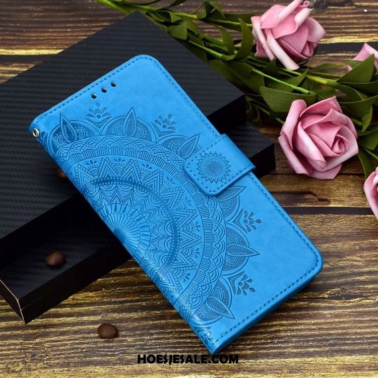 Huawei P Smart+ 2019 Hoesje Folio Leren Etui Bescherming Purper Hoes Online