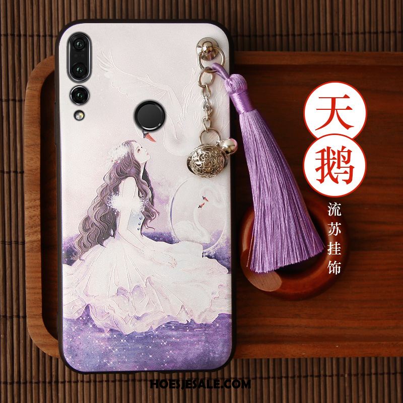 Huawei P Smart+ 2019 Hoesje Kwasten Groen Vintage Hoes Chinese Stijl Korting