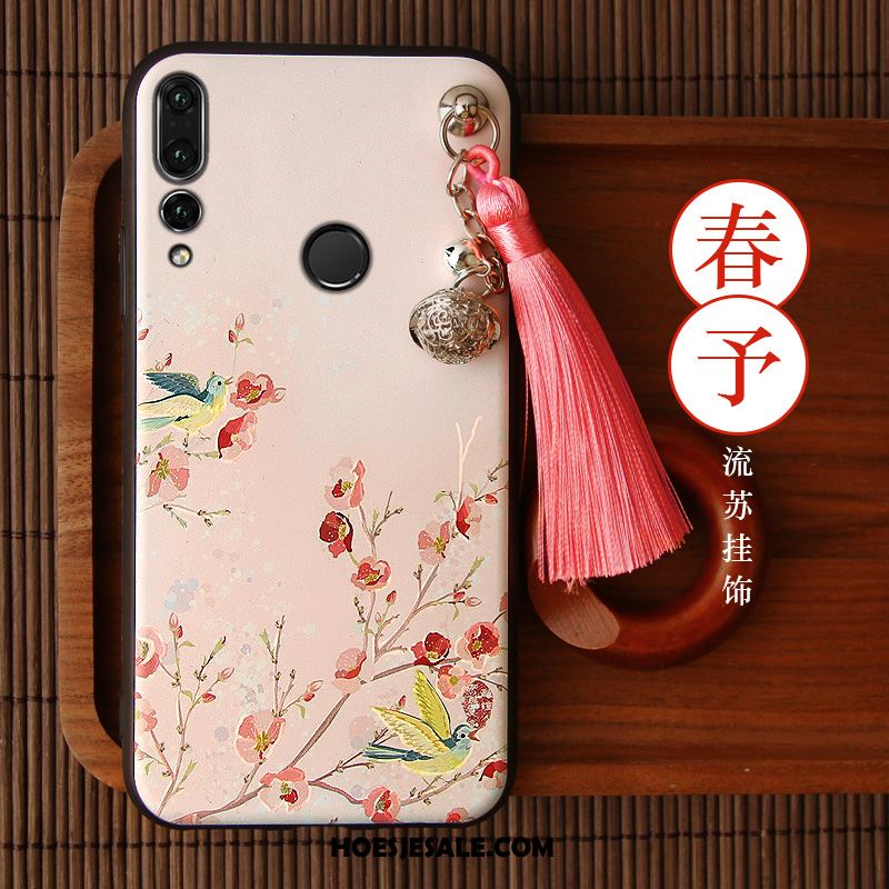 Huawei P Smart+ 2019 Hoesje Kwasten Groen Vintage Hoes Chinese Stijl Korting