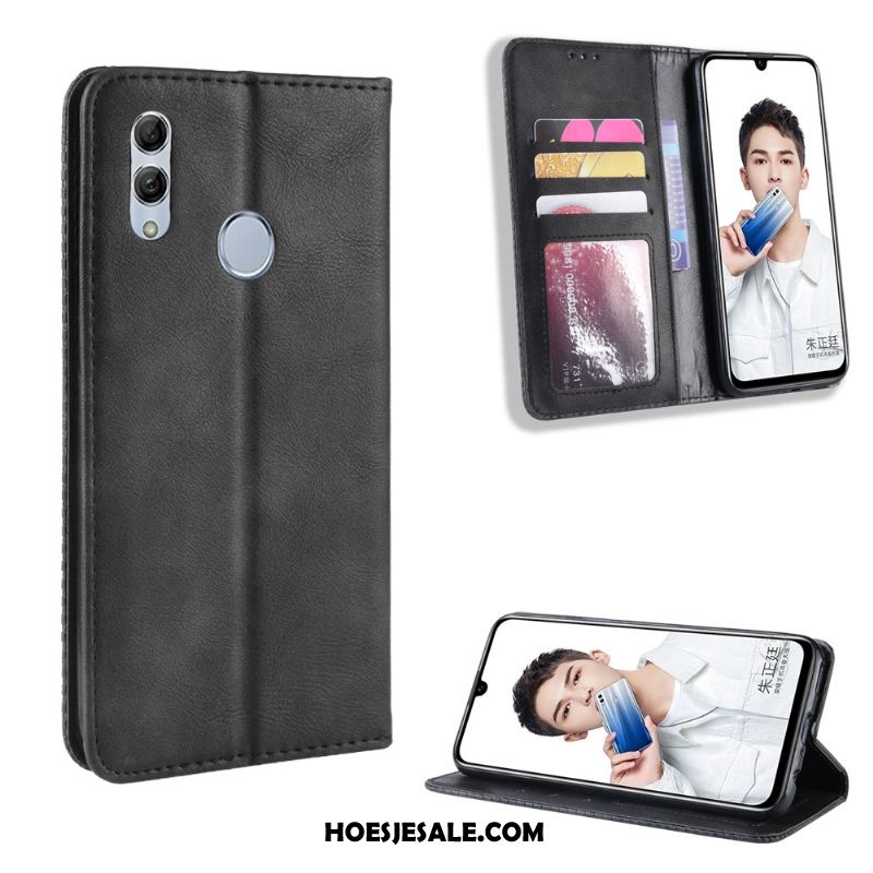 Huawei P Smart 2019 Hoesje Leren Etui Mobiele Telefoon Vintage Folio Groen Goedkoop