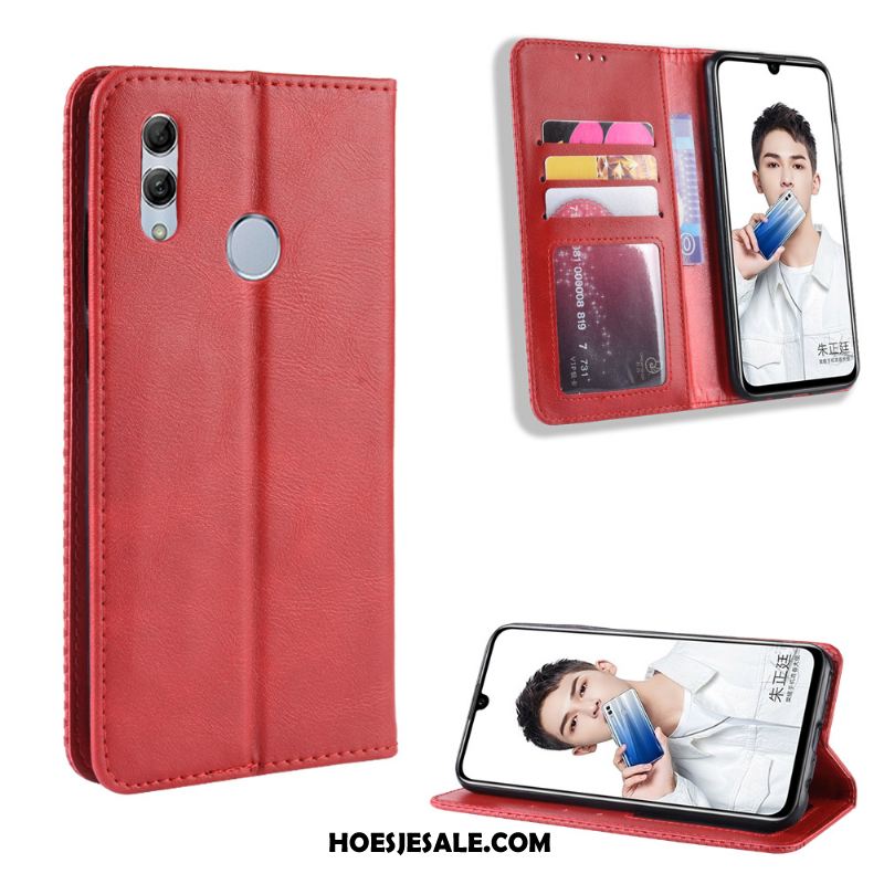 Huawei P Smart 2019 Hoesje Leren Etui Mobiele Telefoon Vintage Folio Groen Goedkoop