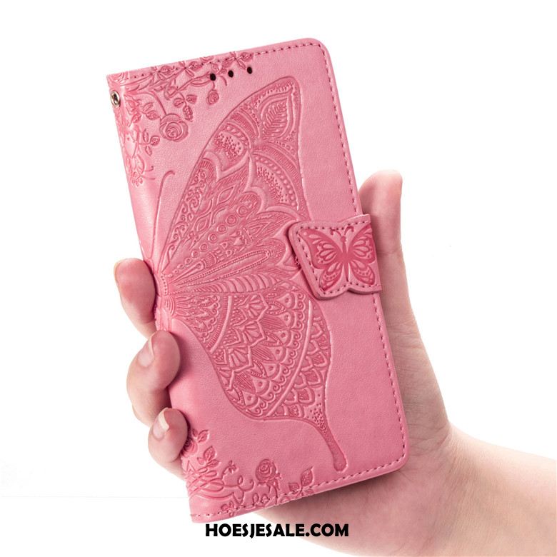 Huawei P Smart+ 2019 Hoesje Leren Etui Siliconen Roze Skärmskydd Tempereren Sale