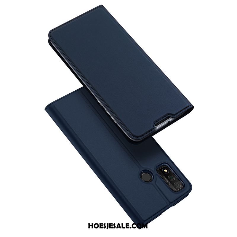 Huawei P Smart 2020 Hoesje Goud Leren Etui Magnetisch Dun Clamshell Goedkoop