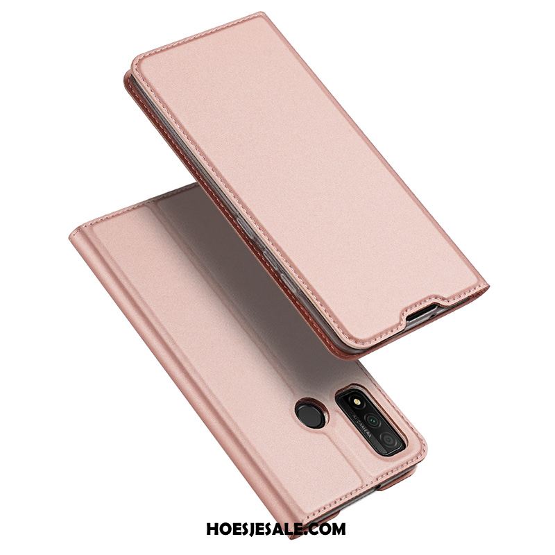 Huawei P Smart 2020 Hoesje Goud Leren Etui Magnetisch Dun Clamshell Goedkoop