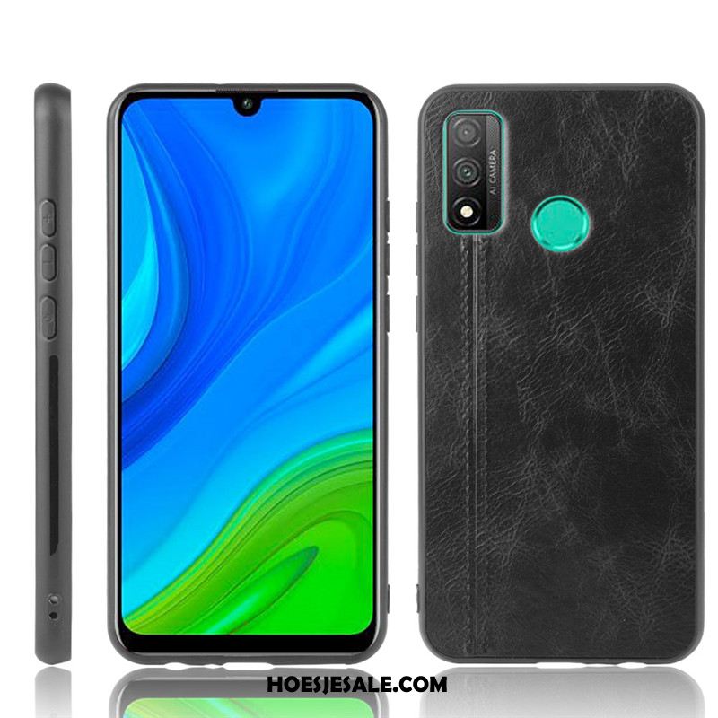 Huawei P Smart 2020 Hoesje Koe Leer Geel Bescherming Patroon Korting