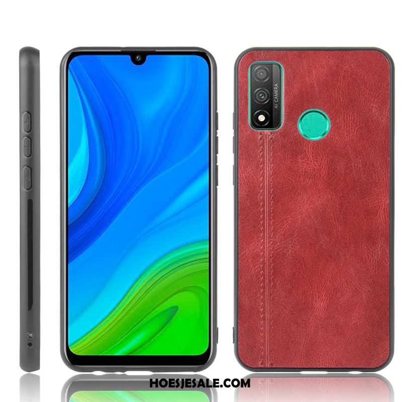 Huawei P Smart 2020 Hoesje Koe Leer Geel Bescherming Patroon Korting