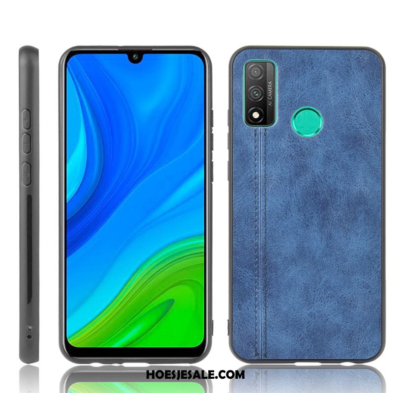 Huawei P Smart 2020 Hoesje Koe Leer Geel Bescherming Patroon Korting