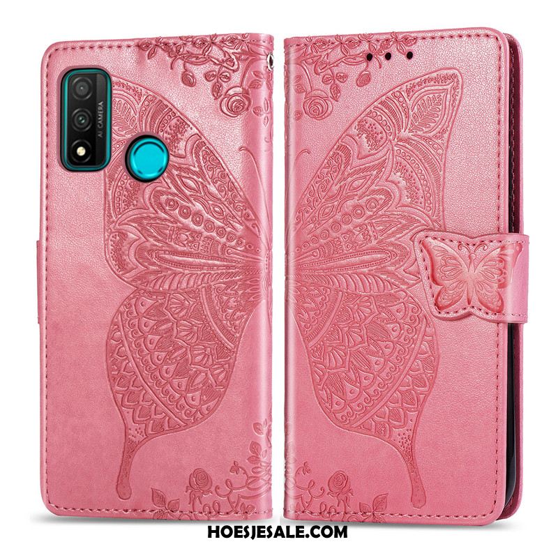 Huawei P Smart 2020 Hoesje Purper Mobiele Telefoon Reliëf Hoes Kunstleer Sale