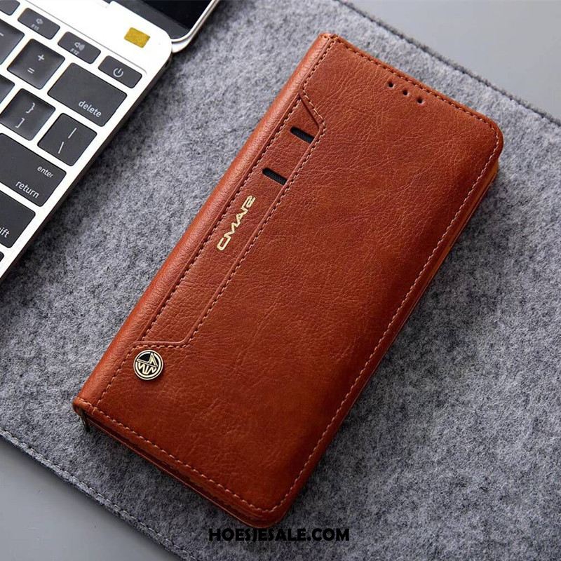 Huawei P Smart+ Hoesje Bescherming Leren Etui Anti-fall Hoes Kaart Goedkoop