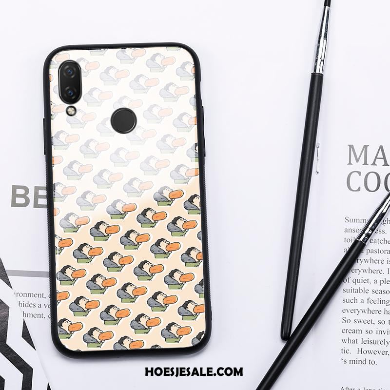 Huawei P Smart+ Hoesje Glas Mobiele Telefoon Hoes Hond Trend Goedkoop