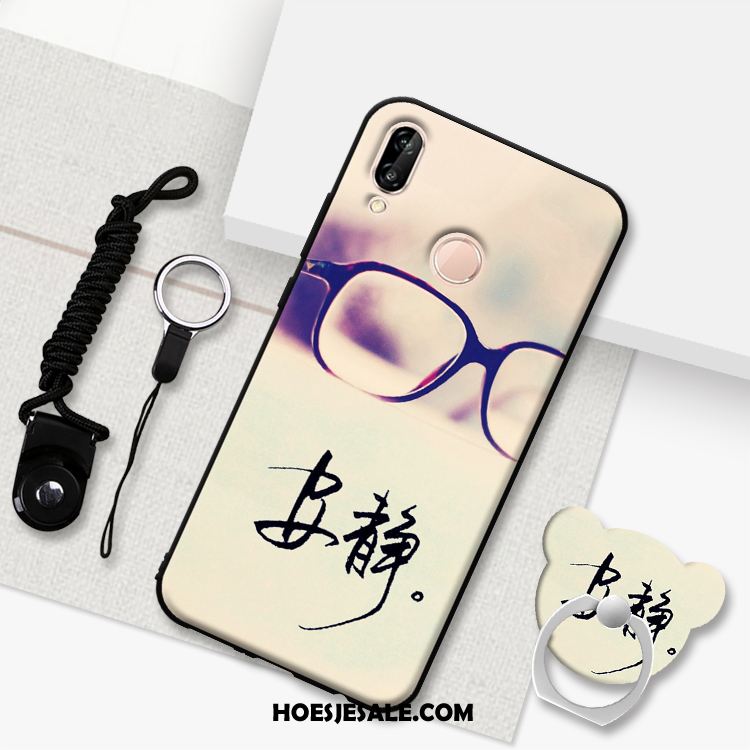 Huawei P Smart+ Hoesje Wit Hoes Hanger Anti-fall Mobiele Telefoon Goedkoop