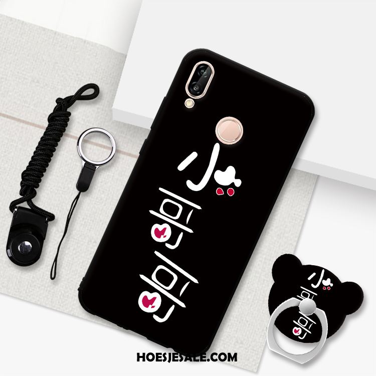 Huawei P Smart+ Hoesje Wit Hoes Hanger Anti-fall Mobiele Telefoon Goedkoop