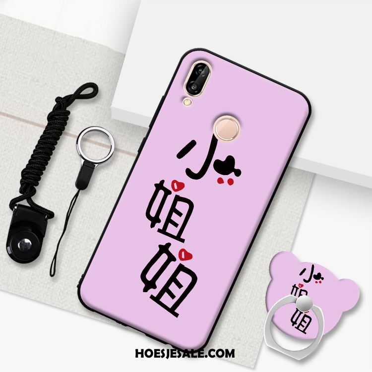 Huawei P Smart+ Hoesje Wit Hoes Hanger Anti-fall Mobiele Telefoon Goedkoop