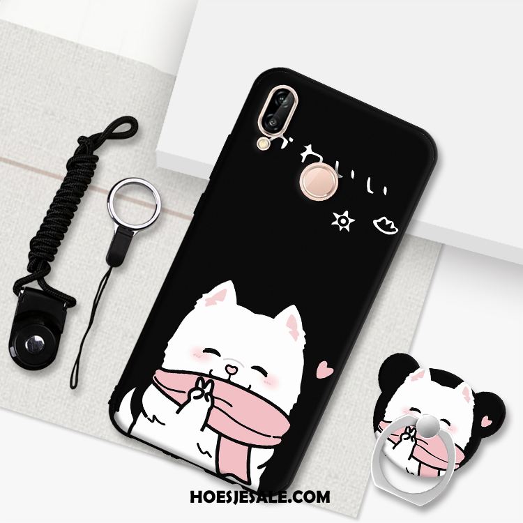 Huawei P Smart+ Hoesje Wit Hoes Hanger Anti-fall Mobiele Telefoon Goedkoop