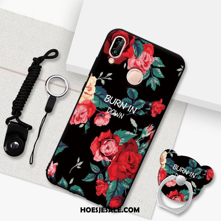 Huawei P Smart+ Hoesje Wit Hoes Hanger Anti-fall Mobiele Telefoon Goedkoop