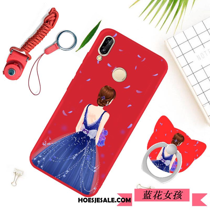 Huawei P Smart+ Hoesje Zacht Jeugd Siliconen Rood Hanger Online