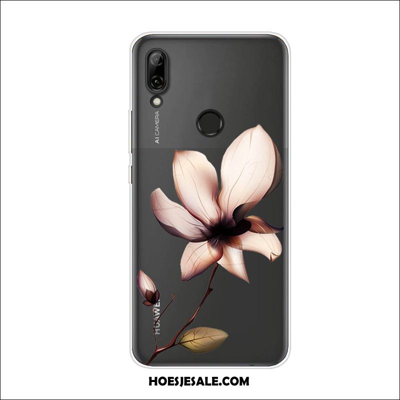 Huawei P Smart Z Hoesje Zwart Trend Bloemen Bescherming Zacht Goedkoop