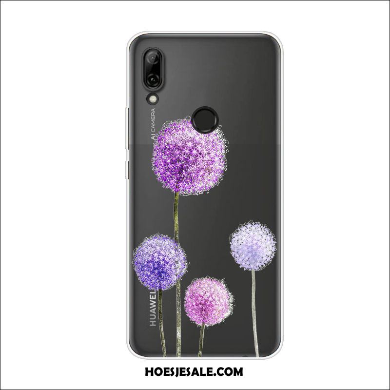 Huawei P Smart Z Hoesje Zwart Trend Bloemen Bescherming Zacht Goedkoop