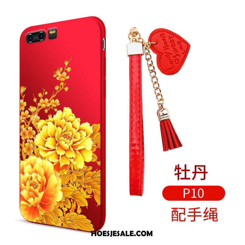 Huawei P10 Hoesje Bescherming Hoes Mobiele Telefoon Siliconen Rood Sale