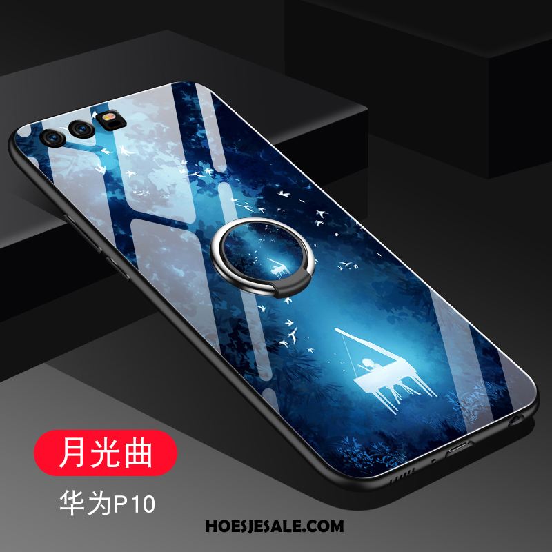 Huawei P10 Hoesje Glas Zwart Bescherming Ring Magnetisch Kopen