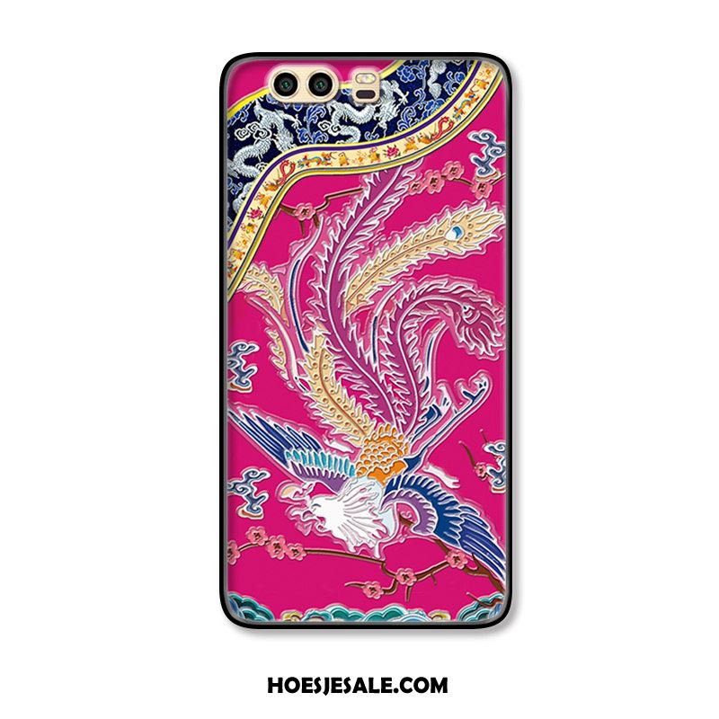 Huawei P10 Hoesje Kleur Chinese Stijl Dragon Patroon Reliëf Mobiele Telefoon Sale