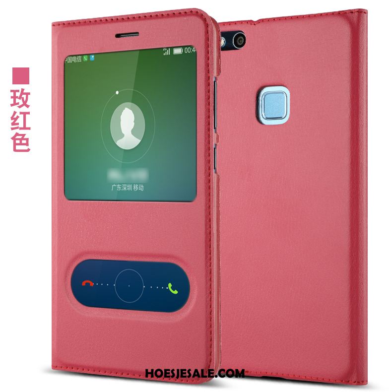 Huawei P10 Lite Hoesje Leren Etui Mobiele Telefoon All Inclusive Persoonlijk Open Het Venster Goedkoop