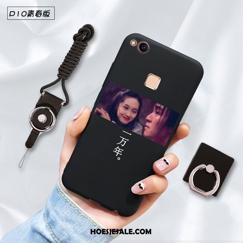Huawei P10 Lite Hoesje Mobiele Telefoon Anti-fall Zwart Siliconen Bescherming Winkel
