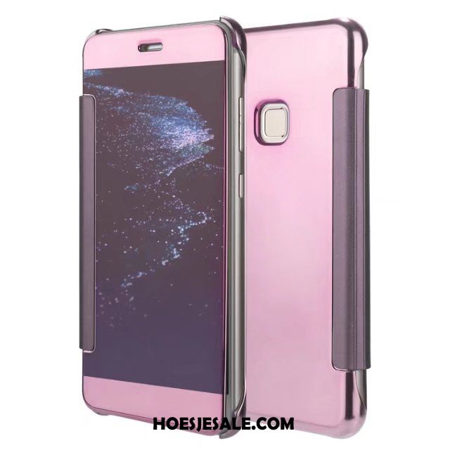 Huawei P10 Lite Hoesje Purper Hoes Mobiele Telefoon Leren Etui Bescherming Korting