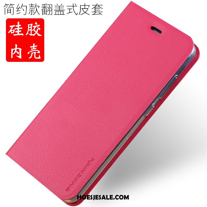 Huawei P10 Lite Hoesje Rood Anti-fall Jeugd Leren Etui Folio Goedkoop