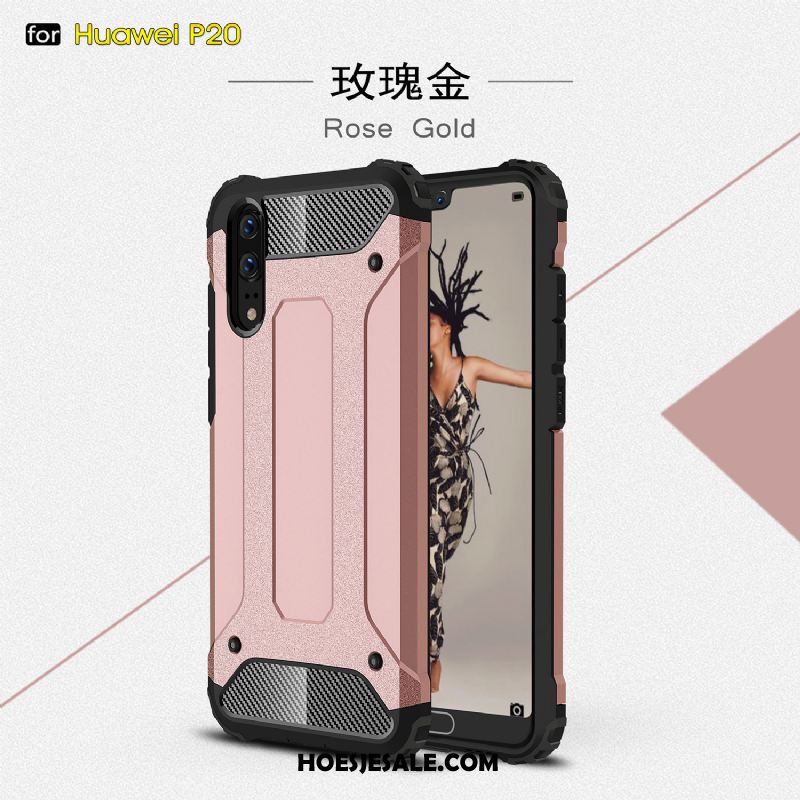 Huawei P20 Hoesje Accessoires Pu All Inclusive Rood Drie Verdedigingen Goedkoop