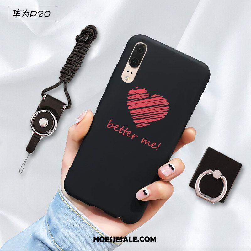 Huawei P20 Hoesje Anti-fall Hoes Trend Zwart Bescherming Sale