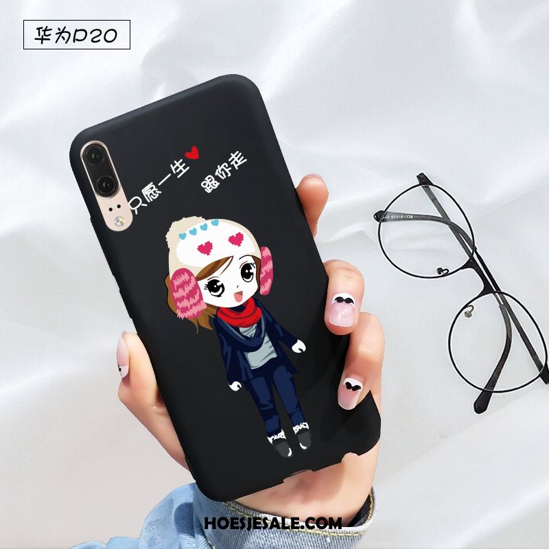 Huawei P20 Hoesje Anti-fall Hoes Trend Zwart Bescherming Sale