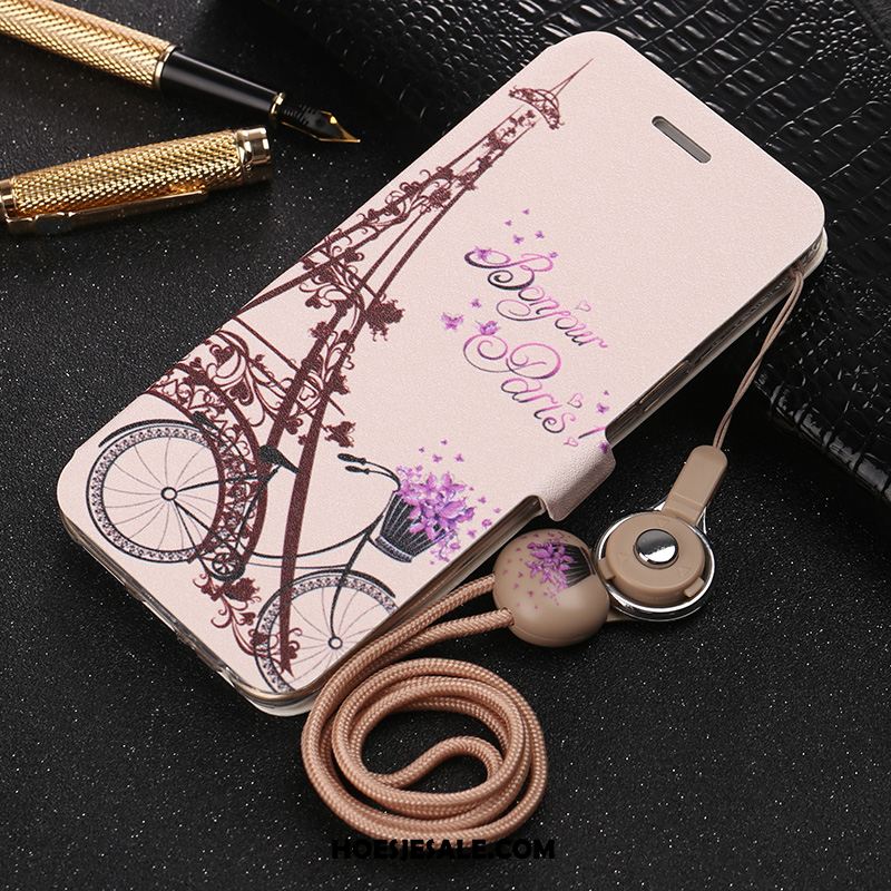 Huawei P20 Hoesje Leren Etui Bescherming Mooi Roze Hanger Sale