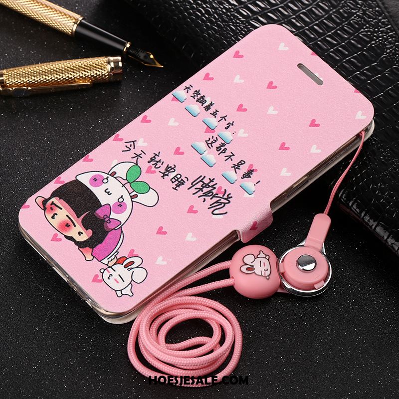 Huawei P20 Hoesje Leren Etui Bescherming Mooi Roze Hanger Sale