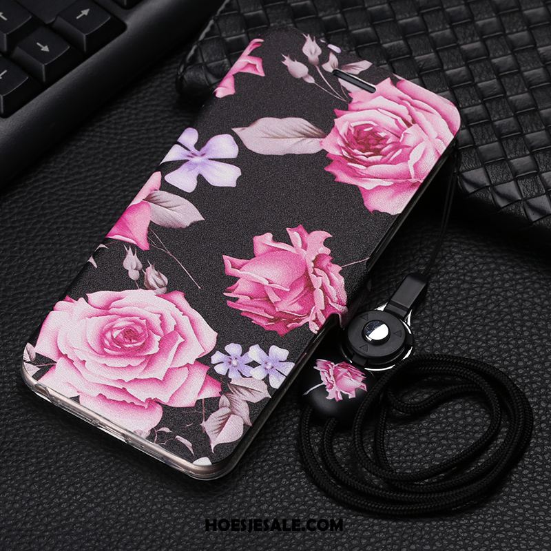 Huawei P20 Hoesje Leren Etui Bescherming Mooi Roze Hanger Sale