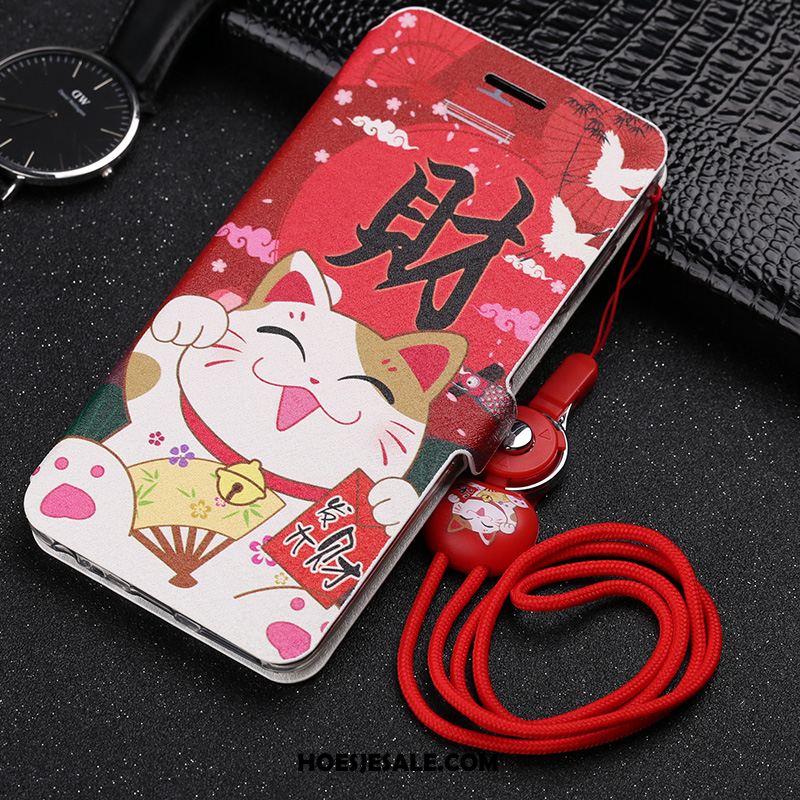 Huawei P20 Hoesje Leren Etui Bescherming Mooi Roze Hanger Sale