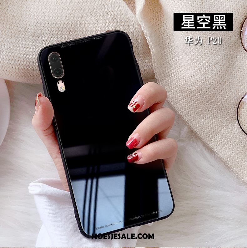 Huawei P20 Hoesje Mobiele Telefoon Roze Glas Wit Sale